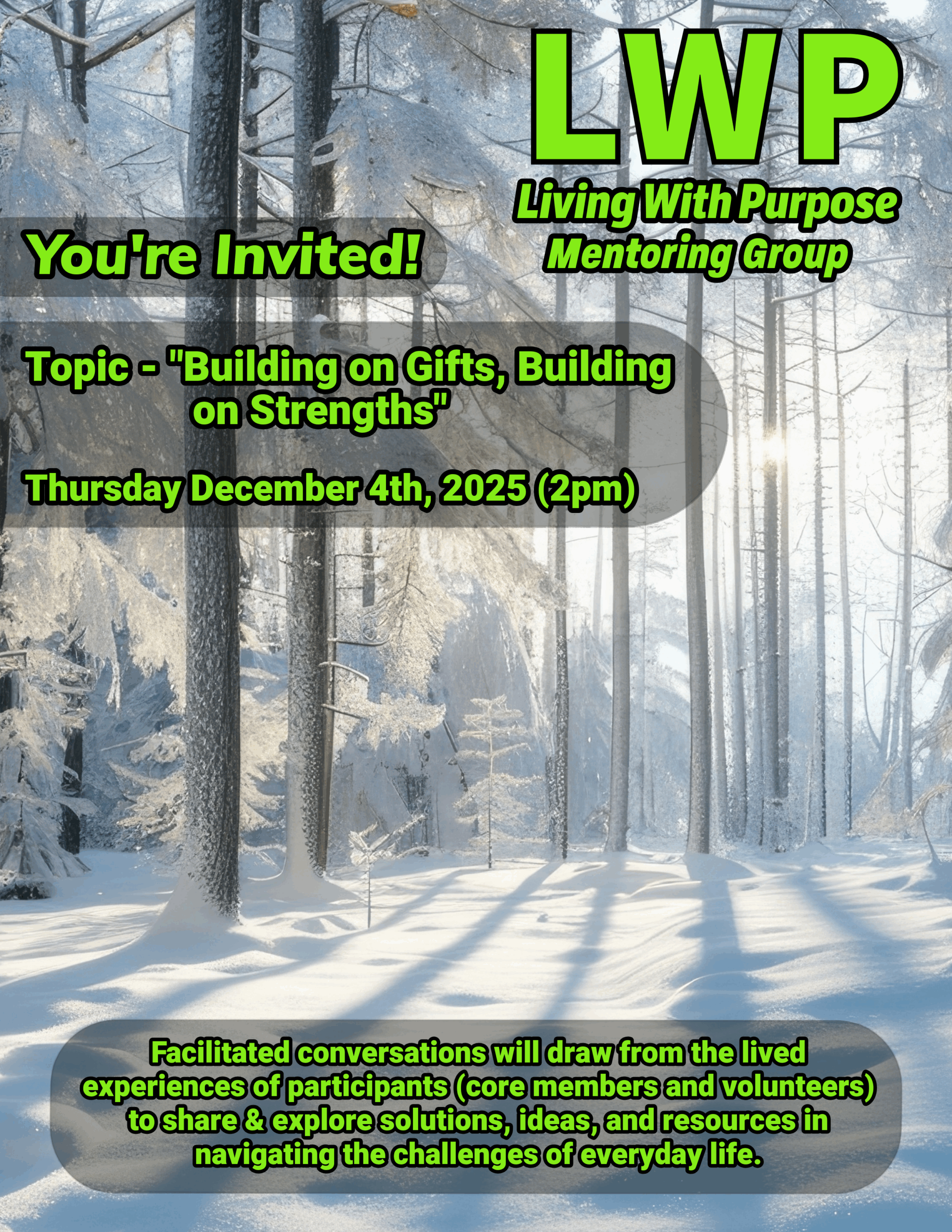Living With Purpose Monthly Theme Poster - December 2025