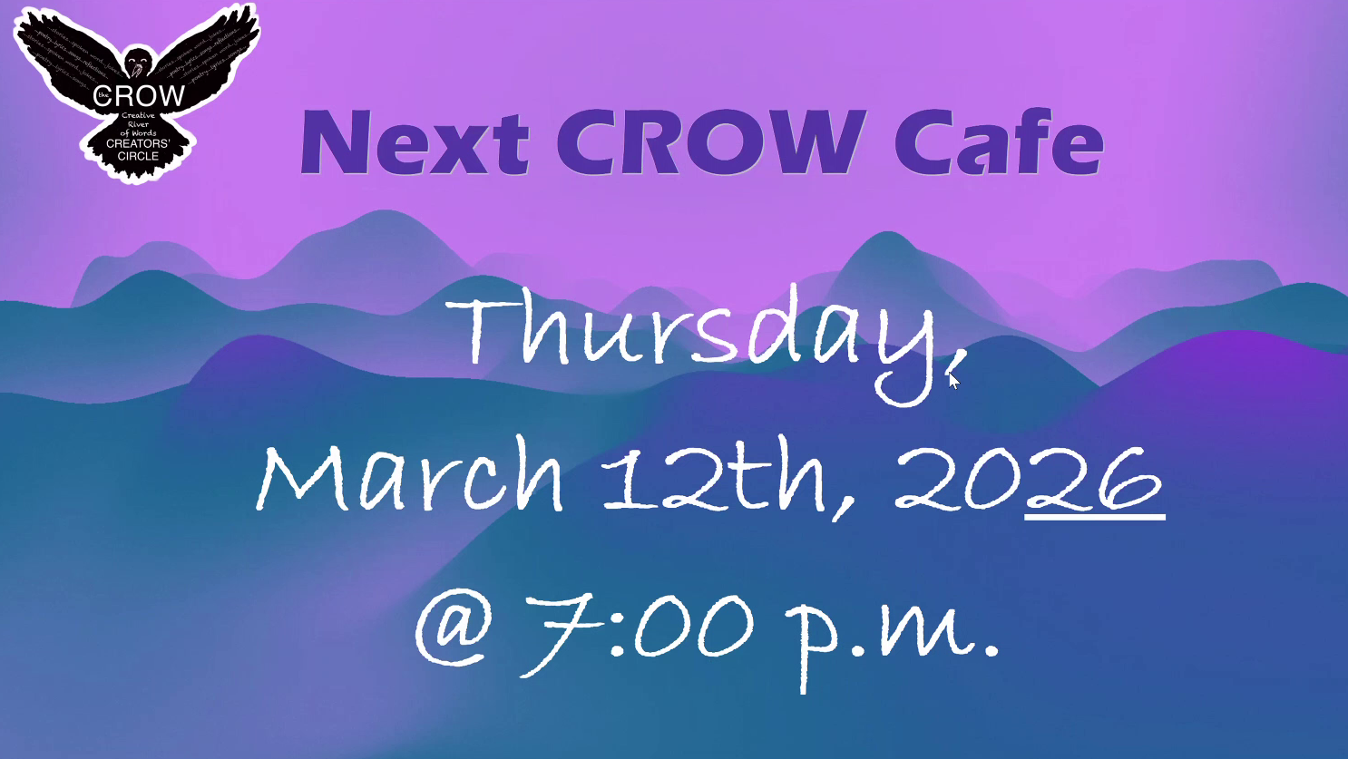 Next CROW Cafe - March 12th 2026