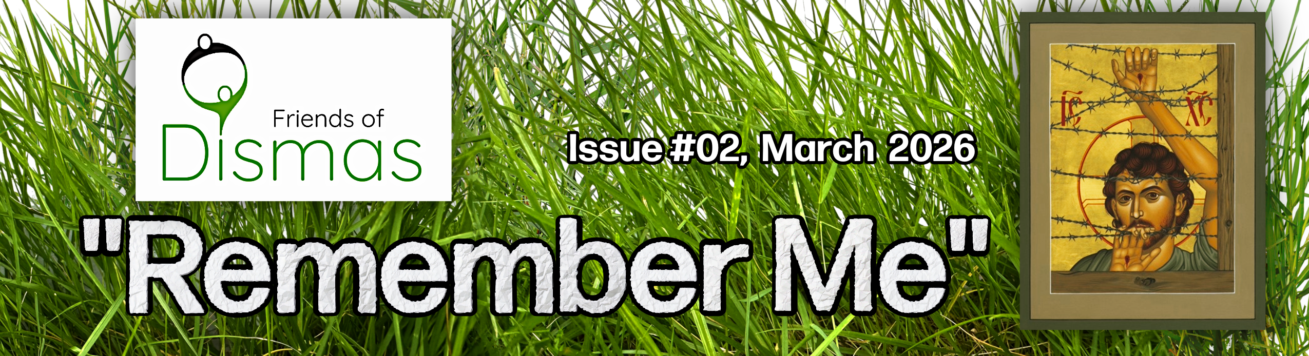 Friends of Dismas Newsletter Header - Easter Edition 2026