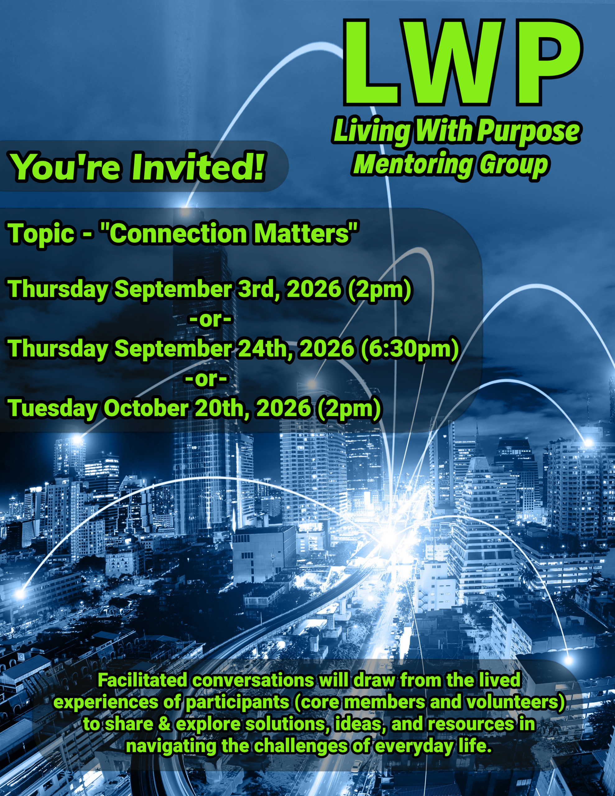 Living With Purpose Mentoring Group Theme Poster - Connection Matters