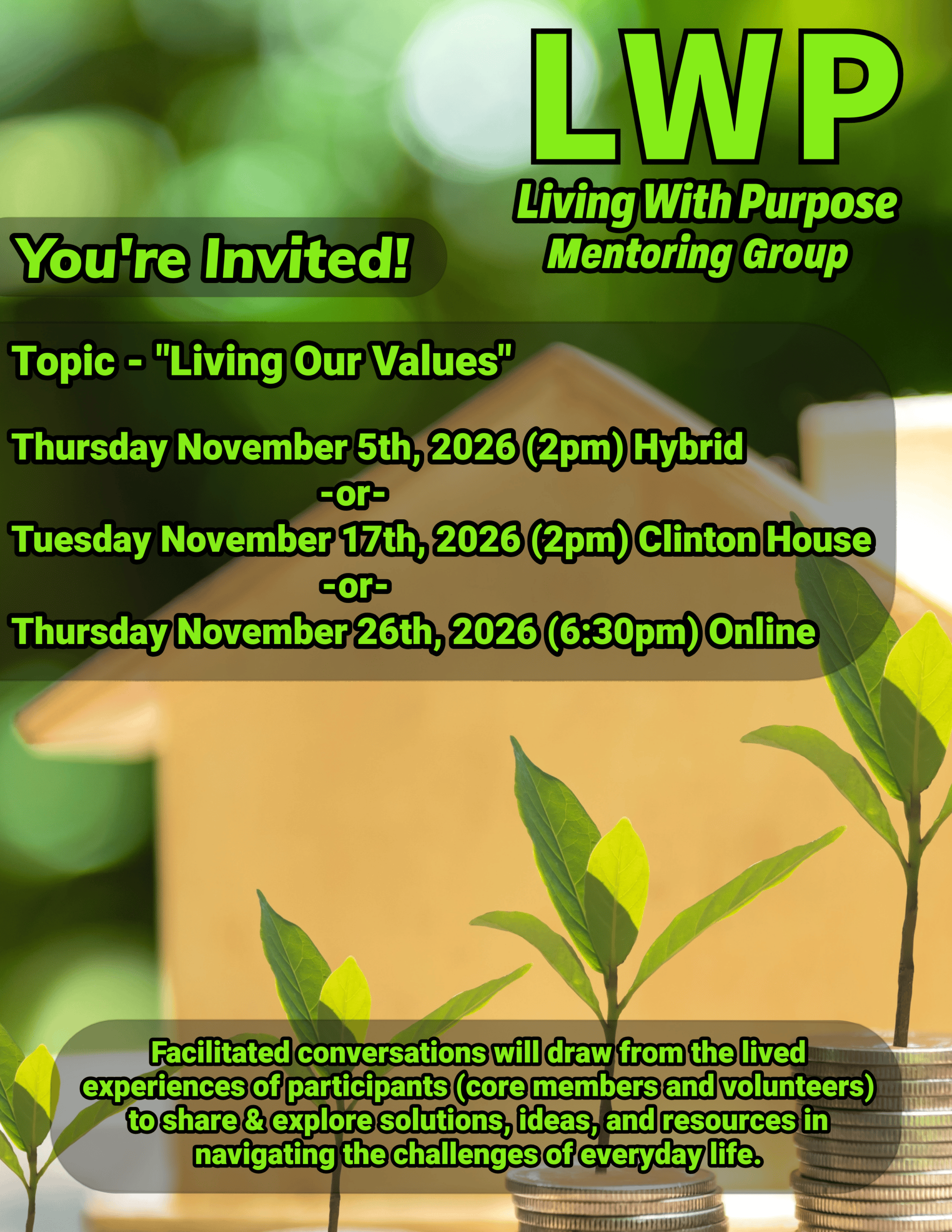 Living With Purpose Mentoring Group Theme Poster - Living Our Values
